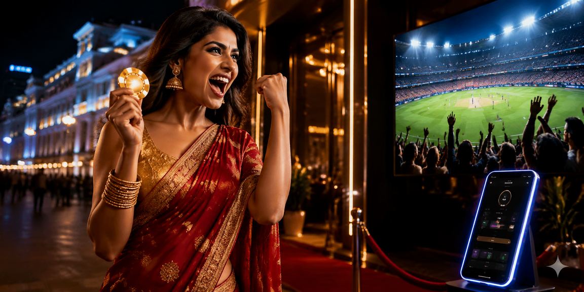 Cricket stadium highlighting IPL season and lottery events in India